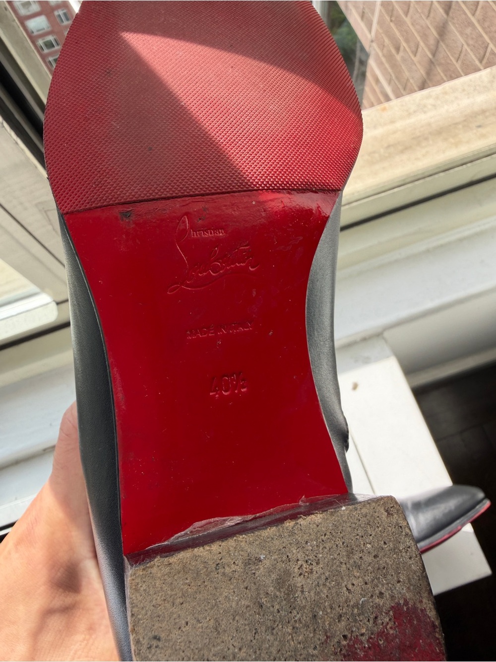 Christian Louboutin Black Leather Ankle Boots with Side Zip - Picture 4 of 7